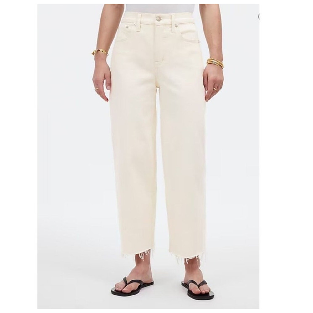 Madewell Perfect Vintage Wide Leg Crop Raw Hem Jeans US Women's 26 New